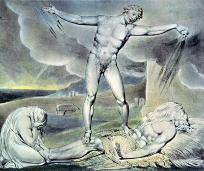 Illustraties van het Boek Job; Satan slaat Job met zweren, 1825 door William Blake